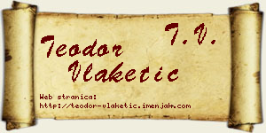 Teodor Vlaketić vizit kartica